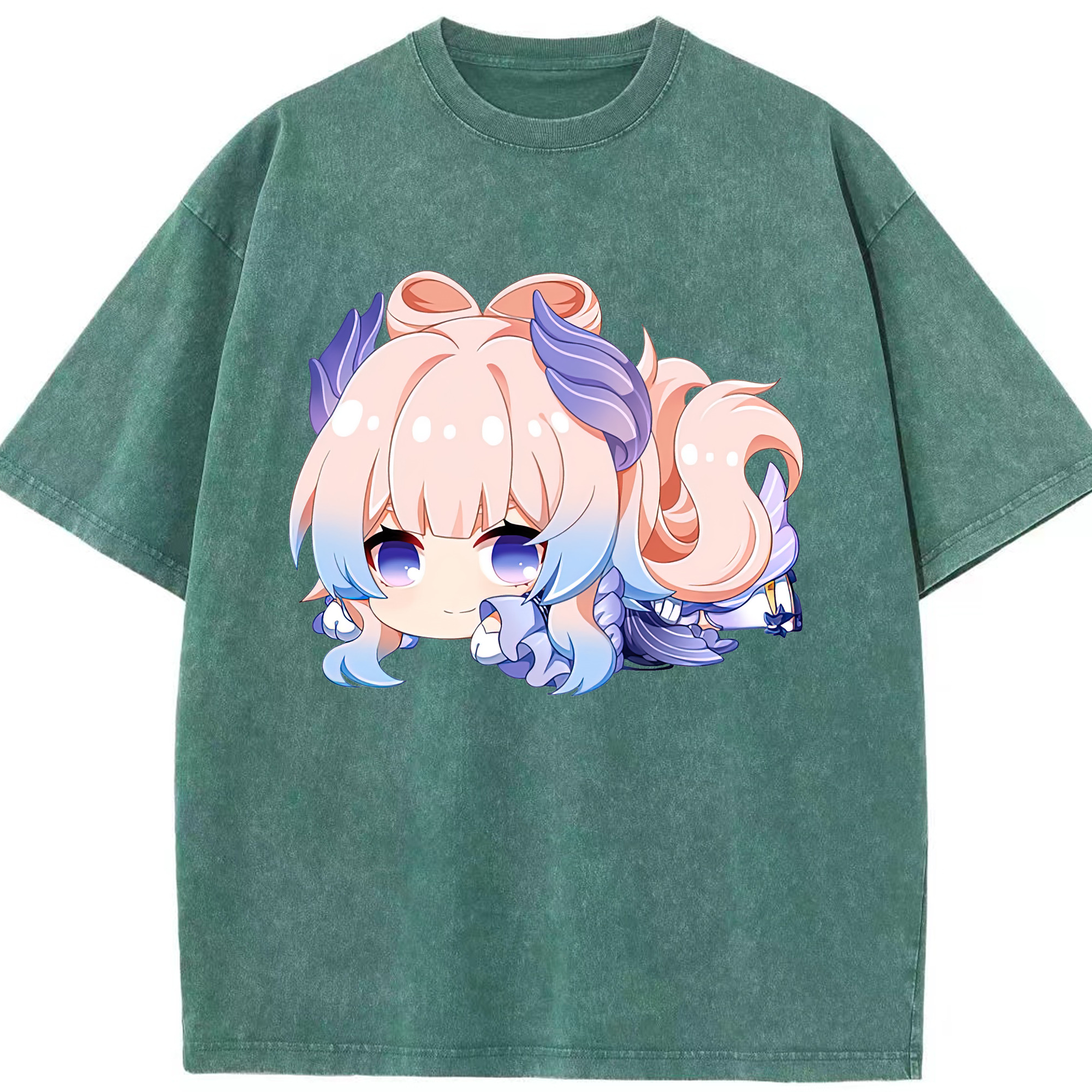 げんし神 珊瑚宮心海 サンゴノミヤ・ココミ genshin Sangonomiya Kokomi 綿100% ヴィンテージ風 半袖Tシャツ（フロントプリント）